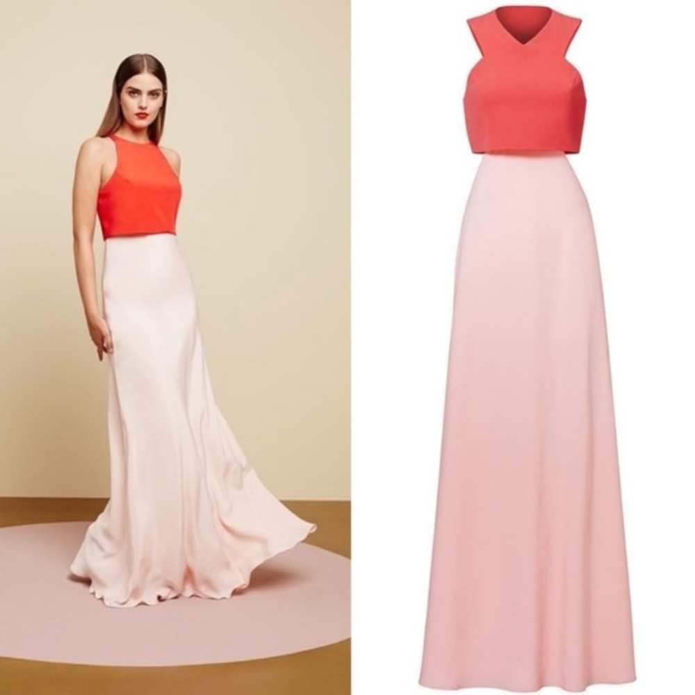 NWT Jill Stuart Coral & Pink Two-Toned Cutout Gown Size 2​​​